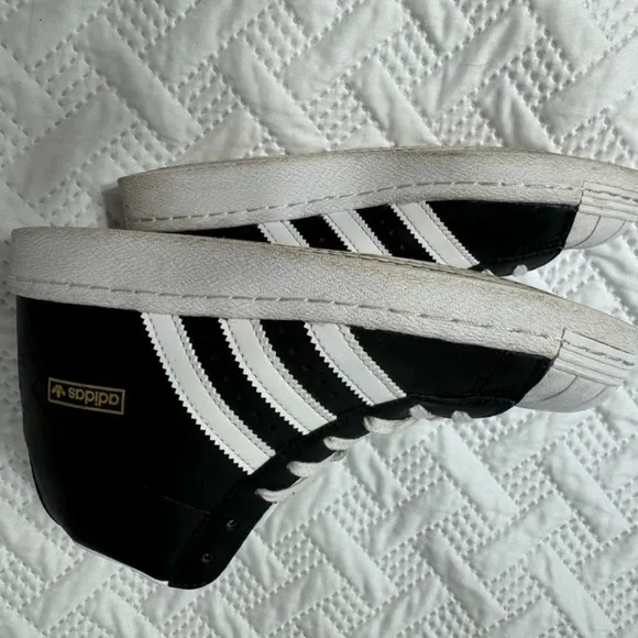 Adidas Superstar Pro 80s Black White Triple Stripe Running Shoes Size 6 Lady