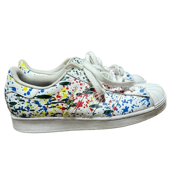 Adidas Superstar Splashes, Splatter and Drips White #FX5537 Men's Size 8.5