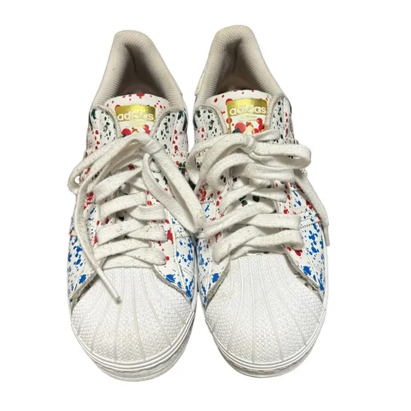 Adidas Superstar Splashes, Splatter and Drips White #FX5537 Men's Size 8.5
