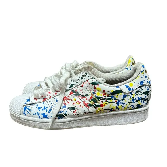 Adidas Superstar Splashes, Splatter and Drips White #FX5537 Men's Size 8.5