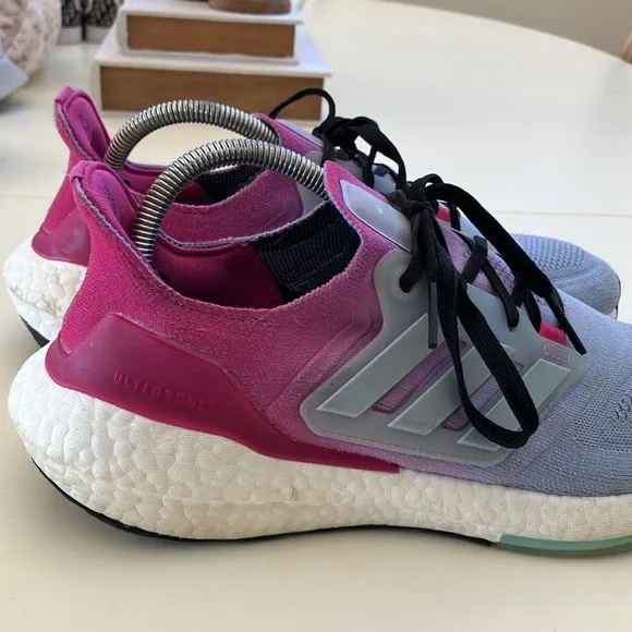 Adidas Ultraboost 22 Pink and Purple Sneakers Ladies Running Shoes Size 10