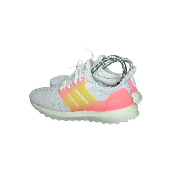 adidas Ultraboost 5.0 DNA Shoes Sneakers White Pink Yellow Womens Size 6 Active