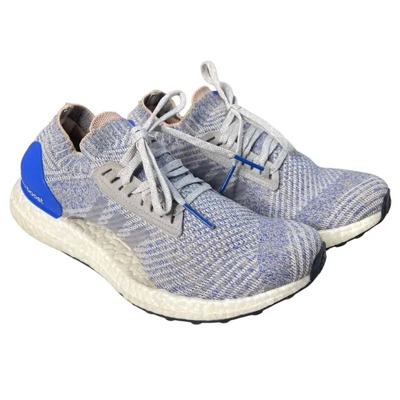 Adidas UltraBoost X Womens 7.5 Grey Two Hi Res Blue Prime Knit Sneakers Shoes