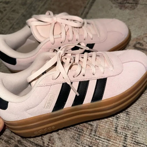 Adidas Women's Pink and Black Sneakers