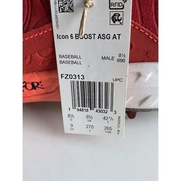 Adidas Icon 6 Boost ASG AT Ambassador Metal Baseball Cleats FZ0313 Men’s Sz 9