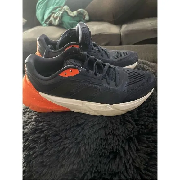 Adidas Mens Navy Blue Orange Adistar 1 Running Athletic Shoes Size 8.5