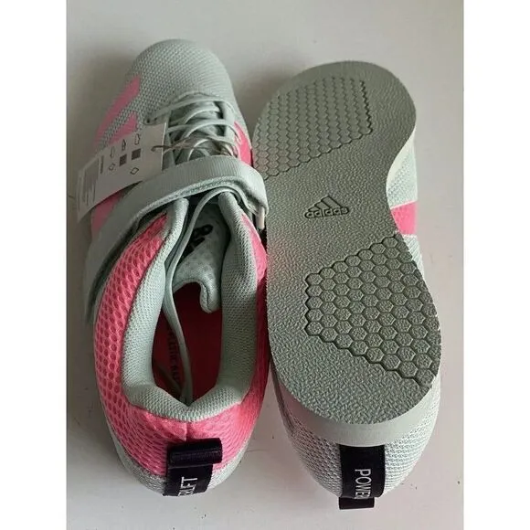 Adidas Powerlift 5 Weightlifting Shoes Pink Green Powerlifting Gym Sz 11.5