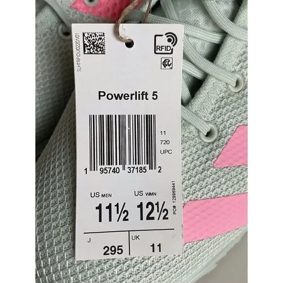 Adidas Powerlift 5 Weightlifting Shoes Pink Green Powerlifting Gym Sz 11.5