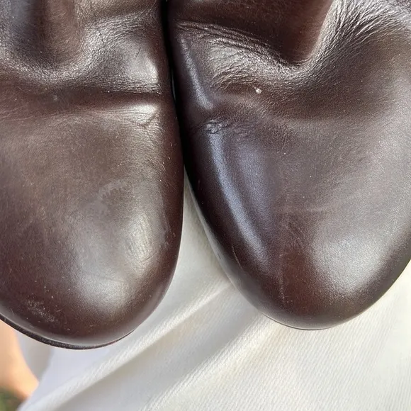 AGL Espresso Brown Side Zip Leather Ankle Bootie, Size 39.5