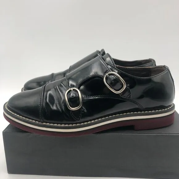 AGL Monk Strap Oxfords Women's‎ Size 6 Black Patent Leather N721016