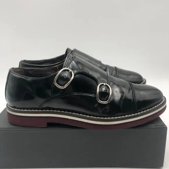 AGL Monk Strap Oxfords Women's‎ Size 6 Black Patent Leather N721016