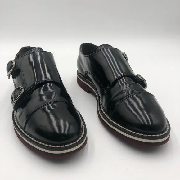 AGL Monk Strap Oxfords Women's‎ Size 6 Black Patent Leather N721016