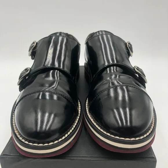 AGL Monk Strap Oxfords Women's‎ Size 6 Black Patent Leather N721016