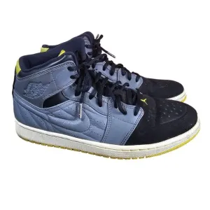 Air Jordan 1 Retro 99 Mens Sneakers Sz 10.5 Cool Grey Vibrant Yellow Streetwear
