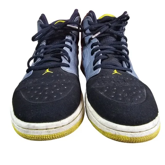 Air Jordan 1 Retro 99 Mens Sneakers Sz 10.5 Cool Grey Vibrant Yellow Streetwear