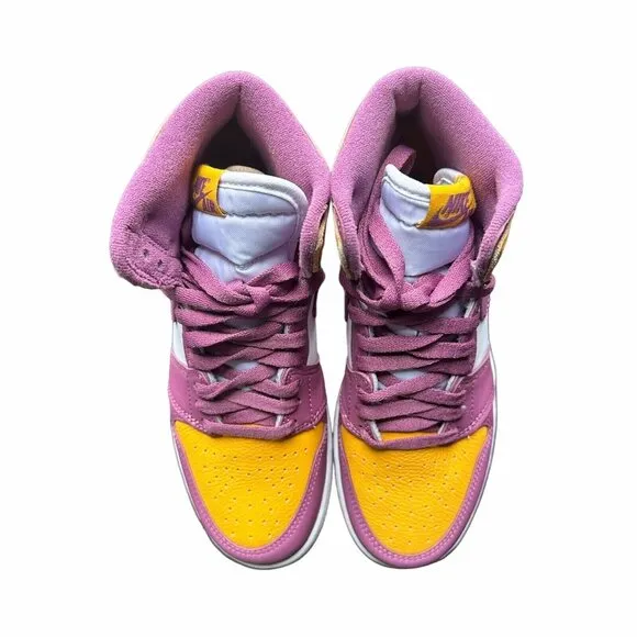 ❤️❤️Air Jordan 1 Retro Hi OG AJ1Sz Sz 6.5Y Big Kids Shoes Pink Yellow 575441-706