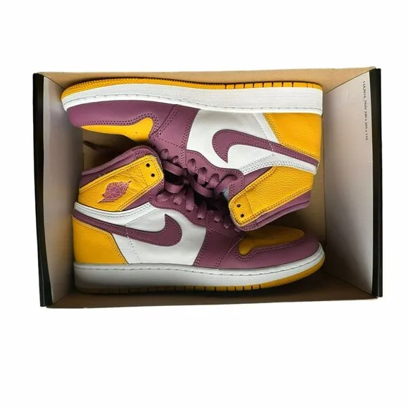 ❤️❤️Air Jordan 1 Retro Hi OG AJ1Sz Sz 6.5Y Big Kids Shoes Pink Yellow 575441-706