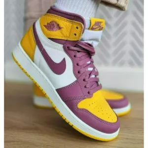 ❤️❤️Air Jordan 1 Retro Hi OG AJ1Sz Sz 6.5Y Big Kids Shoes Pink Yellow 575441-706