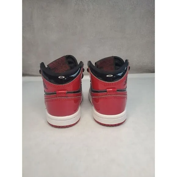 Air Jordan 1 Retro High OG TD 'Patent Bred'  Infant Size  4c Uk 3.5 ( 12 Month)