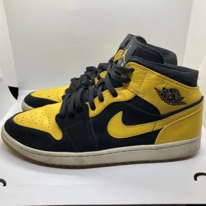 Air Jordan 1 Retro Mid Men 13 Yellow Black New Love Shoes Sneakers 2017