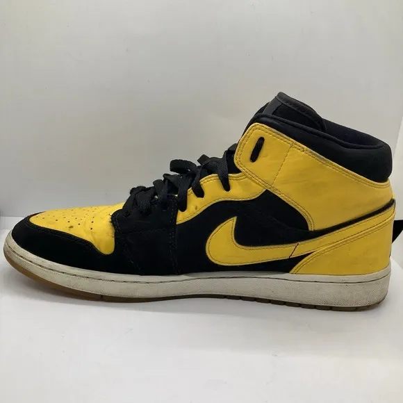 Air Jordan 1 Retro Mid Men 13 Yellow Black New Love Shoes Sneakers 2017