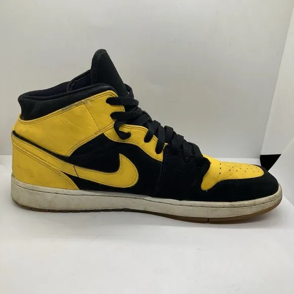 Air Jordan 1 Retro Mid Men 13 Yellow Black New Love Shoes Sneakers 2017