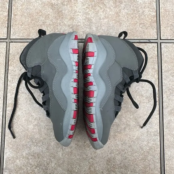 Air Jordan 10 Retro Kids' Shoes Dark Smoke Grey/Rush Pink/Black 487211-006