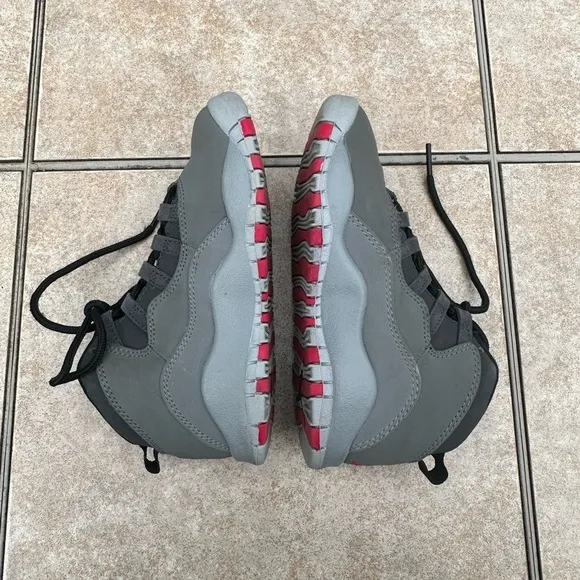 Air Jordan 10 Retro Kids' Shoes Dark Smoke Grey/Rush Pink/Black 487211-006