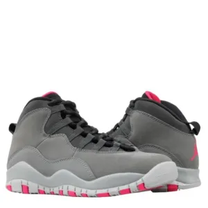 Air Jordan 10 Retro Kids' Shoes Dark Smoke Grey/Rush Pink/Black 487211-006