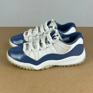 Air Jordan 11 Retro Low Diffused Blue Leather Athletic Shoes Kids 13C Blue White