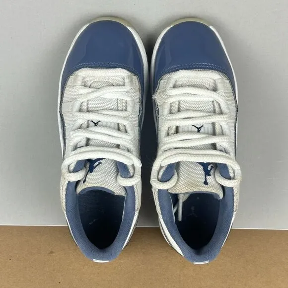 Air Jordan 11 Retro Low Diffused Blue Leather Athletic Shoes Kids 13C Blue White