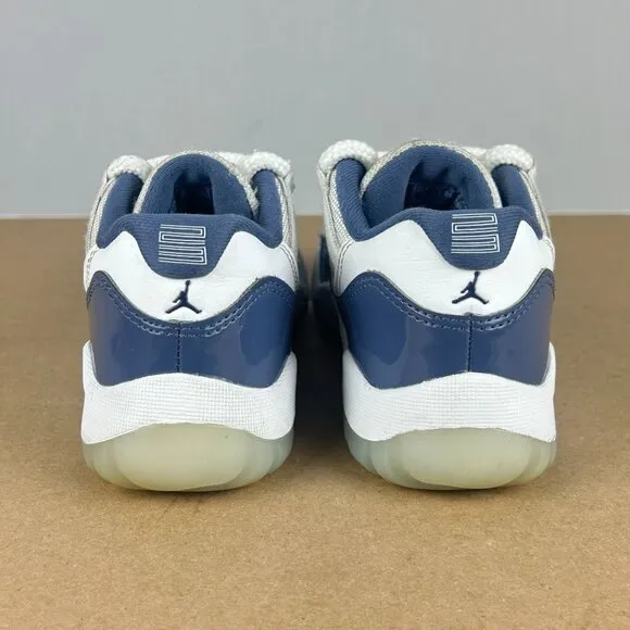 Air Jordan 11 Retro Low Diffused Blue Leather Athletic Shoes Kids 13C Blue White
