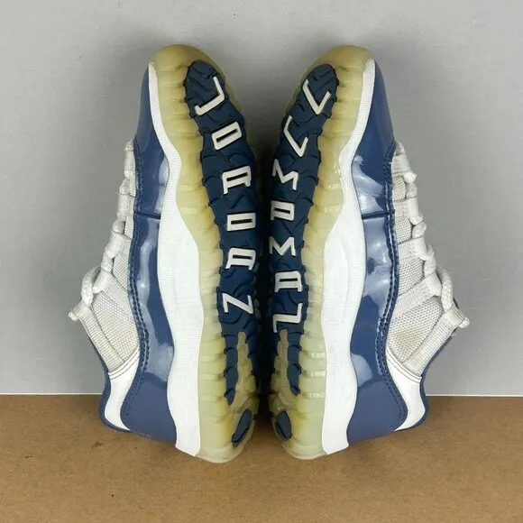 Air Jordan 11 Retro Low Diffused Blue Leather Athletic Shoes Kids 13C Blue White
