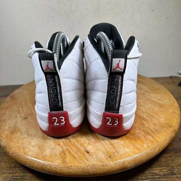 Air Jordan 12 Retro Cherry White Red GS 153265-116 Shoes Sneakers Women's Size 7