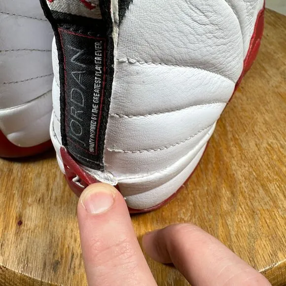 Air Jordan 12 Retro Cherry White Red GS 153265-116 Shoes Sneakers Women's Size 7