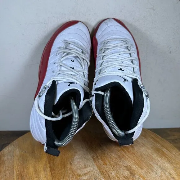 Air Jordan 12 Retro Cherry White Red GS 153265-116 Shoes Sneakers Women's Size 7