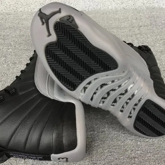 Air Jordan 12 Retro Grey blak Men's basketball shoes