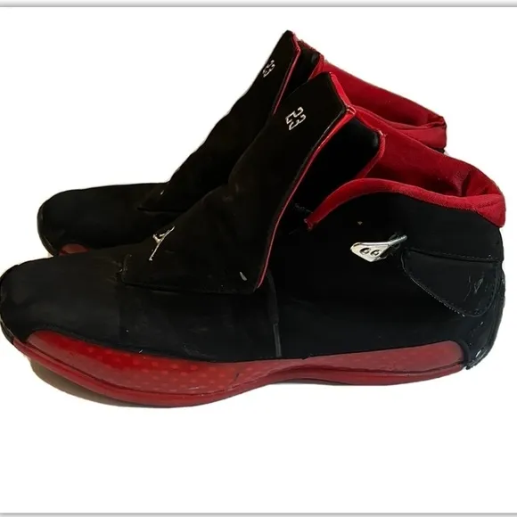 🐐Air Jordan 18 Retro 2018 Red Black Sneaker Sz 11 AA2494-106 Deadstock Flaw