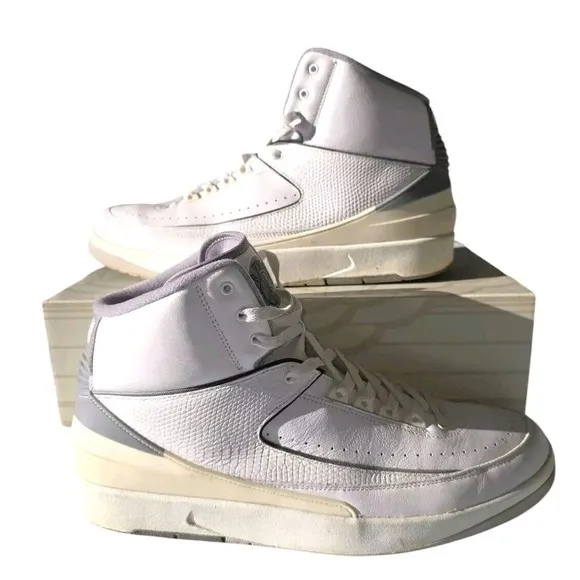Air Jordan 2 Retro High Mens Athletic Shoes Size 14 White Cement DR8884-100