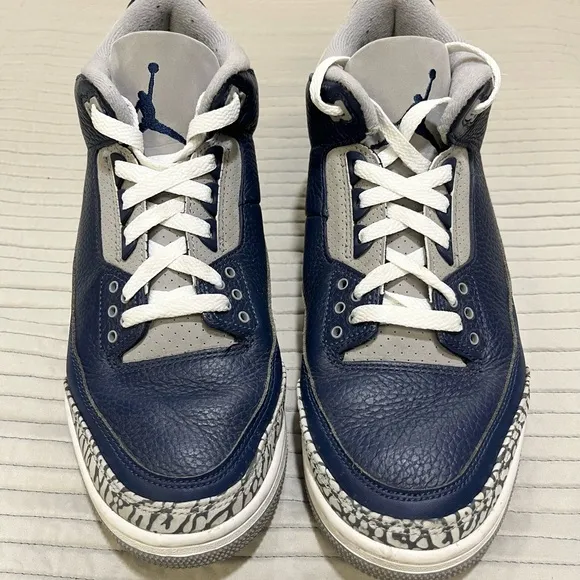 Air Jordan 3 Retro Basketball Shoes Midnight Navy Blue Mens Size 9 CT8532-401