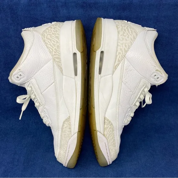 Air Jordan 3 retro ‘triple white/pure white’ men’s shoes size 11.5 pre owned