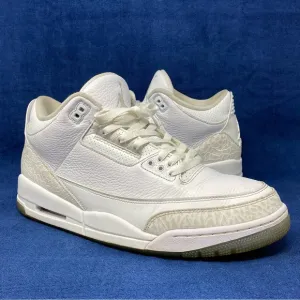 Air Jordan 3 retro ‘triple white/pure white’ men’s shoes size 11.5 pre owned