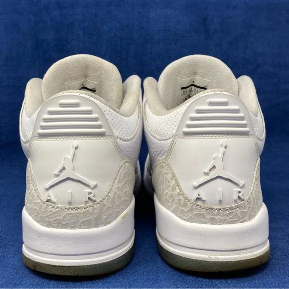 Air Jordan 3 retro ‘triple white/pure white’ men’s shoes size 11.5 pre owned