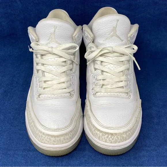 Air Jordan 3 retro ‘triple white/pure white’ men’s shoes size 11.5 pre owned