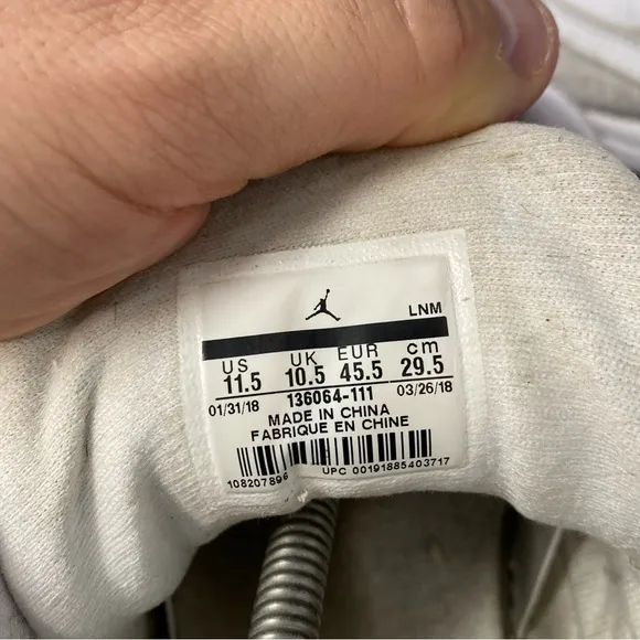 Air Jordan 3 retro ‘triple white/pure white’ men’s shoes size 11.5 pre owned