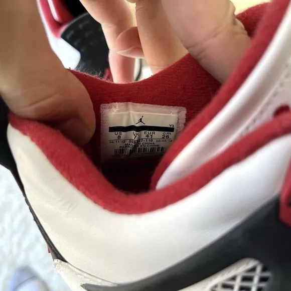 Air Jordan 4 Retro 2012 OG &quot;Fire Red&quot; DC7770-160 Basketball Sneaker Men's Sz 8