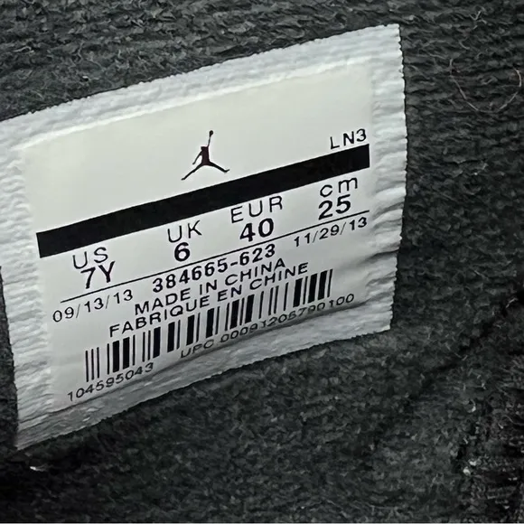 Air Jordan 6 Retro BG Infrared 23 Black Unisex  Sneakers 7Y 384665-623 W/Box