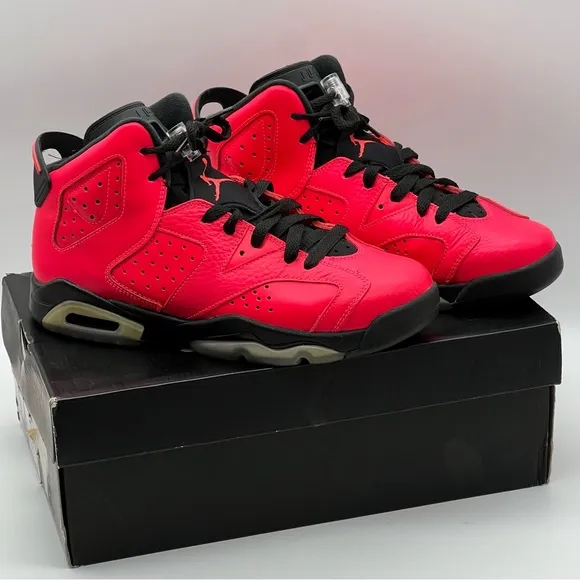 Air Jordan 6 Retro BG Infrared 23 Black Unisex  Sneakers 7Y 384665-623 W/Box