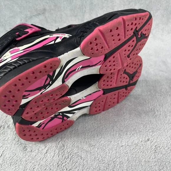 Air Jordan 8 Retro GS Youth 6.5 Black White Pinksicle Leather Shoes 580528-006