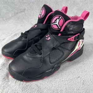 Air Jordan 8 Retro GS Youth 6.5 Black White Pinksicle Leather Shoes 580528-006